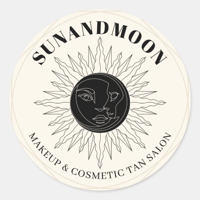 Yellow Spiritual Solar Energy Healing Sun Moon Classic Round Sticker