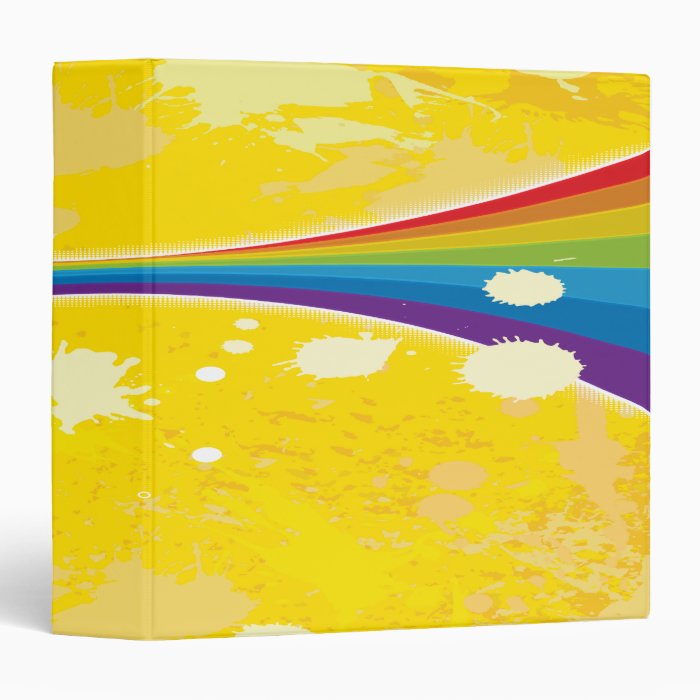 yellow splatter spectrum 3 ring binders