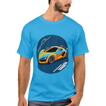 🏎️ Yellow Sports Car Blue Motion Style Art