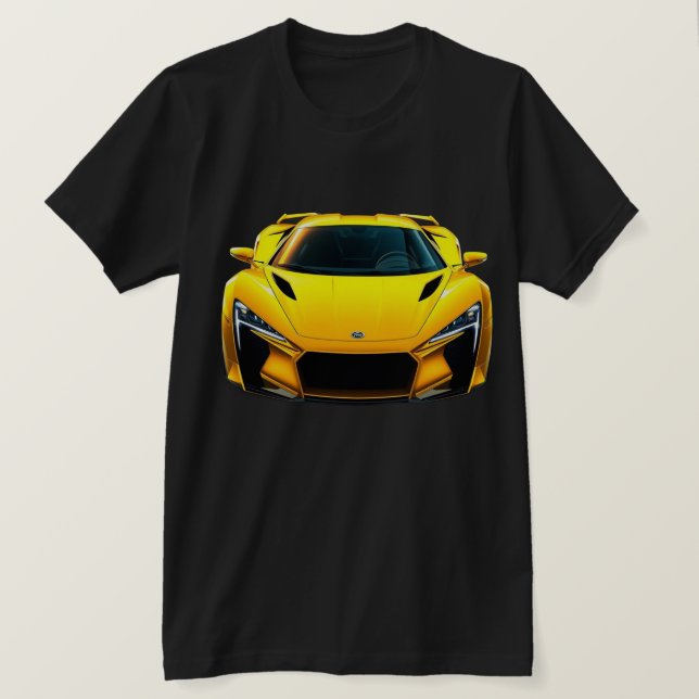 Yellow Sports Car  T-Shirt (Design Front)