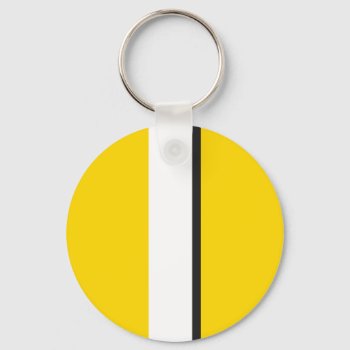 Yellow Sportscar Stripe Keychain by Hakonart at Zazzle