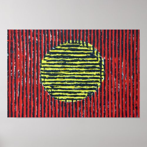 Yellow Spot modern abstract art poster