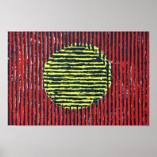 Yellow Spot modern, abstract, art poster (Front)