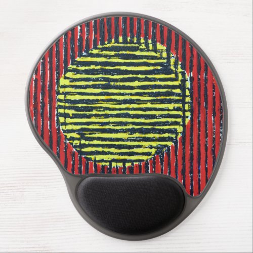 Yellow Spot mouse matt with red background Gel Mouse Pad