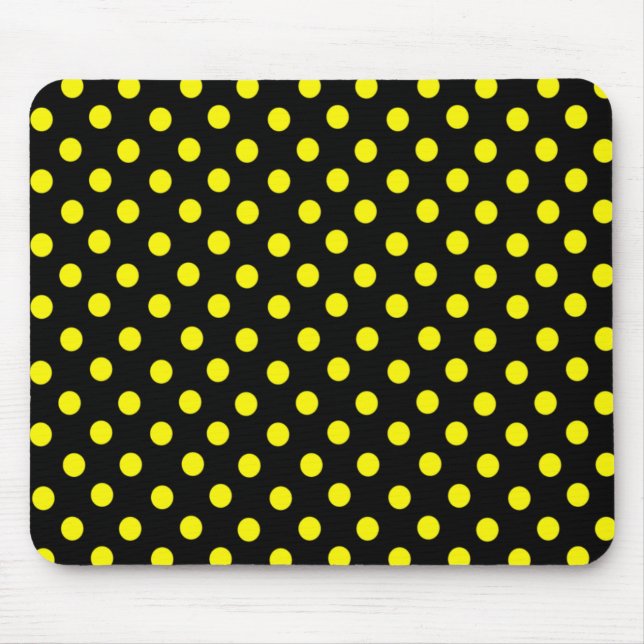 Yellow Spot Polka Dot Mousepad (Front)