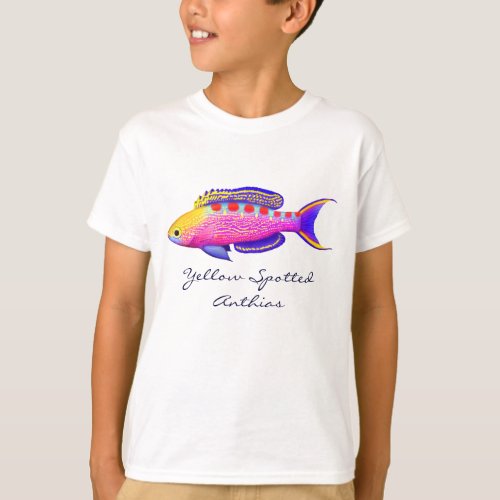 Yellow Spotted Anthias Kids T_Shirt