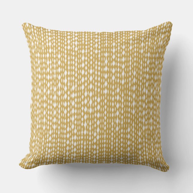 Yellow Spotty Stripes Throw Pillow (Front)