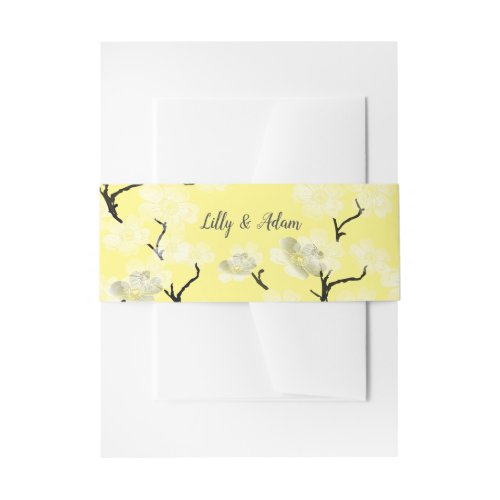 Yellow Spring Blooms Invitation Belly Band