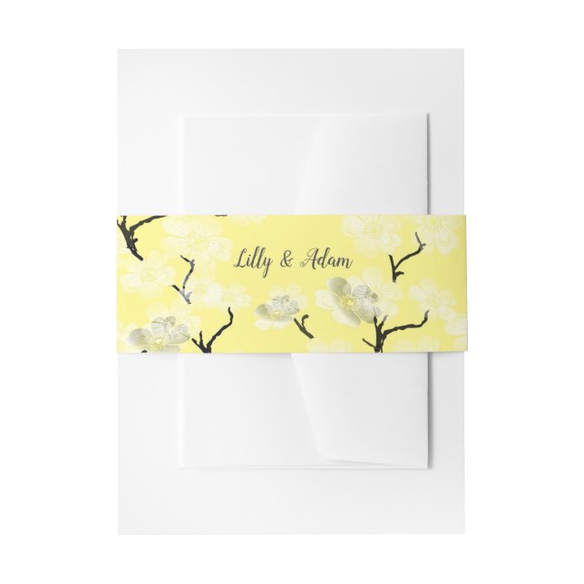 Yellow Spring Blooms Invitation Belly Band (Front Example)