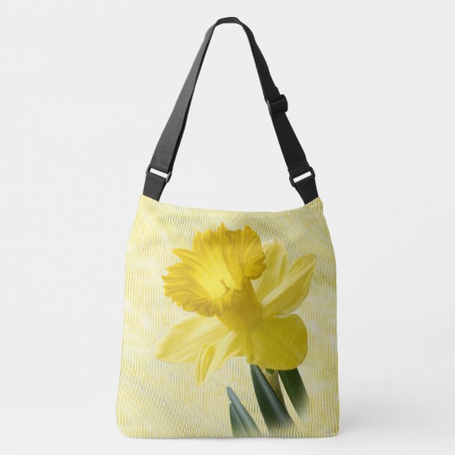 Yellow Spring Daffodil Floral Photography Crossbody Bag (Front)