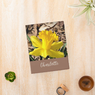 Yellow Spring Daffodil in the Garden Custom Name   Mini Binder