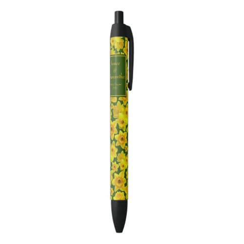 Yellow Spring Daffodil _ Wedding Black Ink Pen