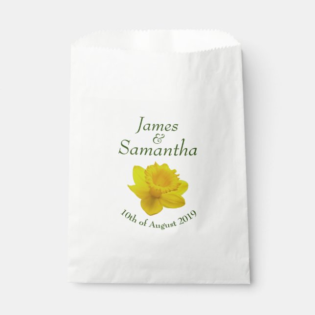 Yellow Spring Daffodil - Wedding Favor Bag (Front)