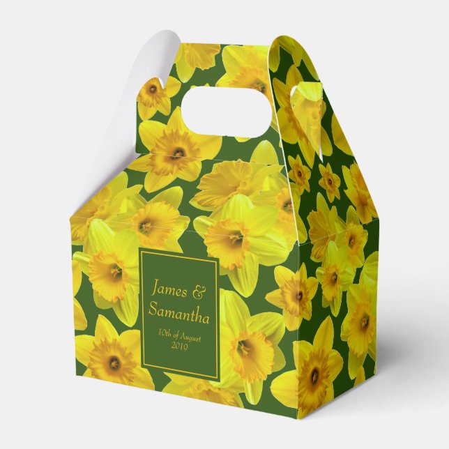 Yellow Spring Daffodil - Wedding Favor Boxes (Front Side)