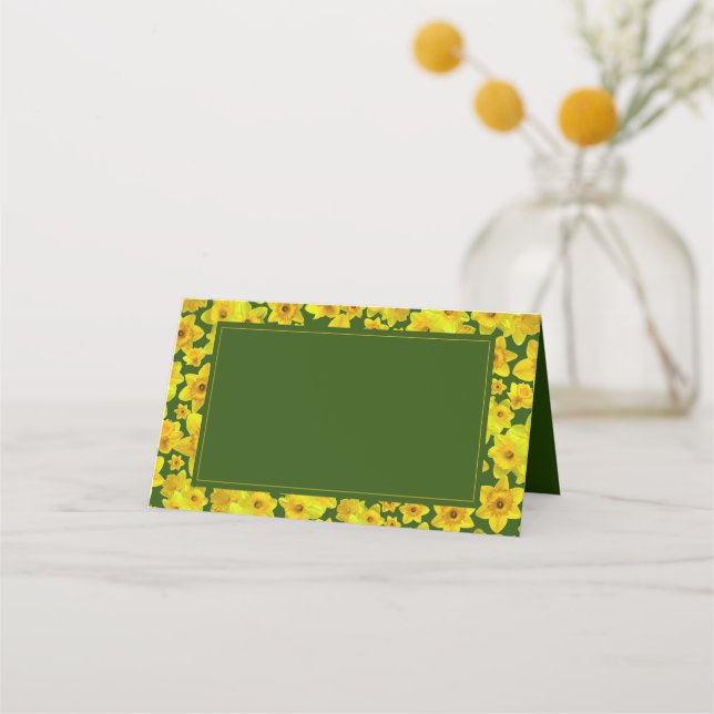 Yellow Spring Daffodil - Wedding Place Card (Front)