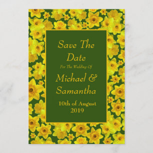 Yellow Spring Daffodil - Wedding Save The Date Invitation