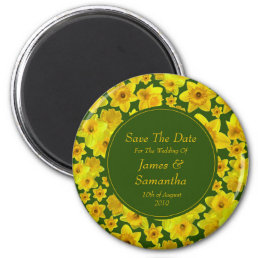 Yellow Spring Daffodil - Wedding Save The Date Magnet