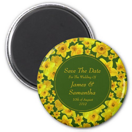 Yellow Spring Daffodil _ Wedding Save The Date Magnet
