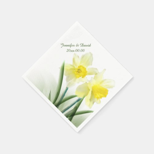 Yellow Spring Daffodils Custom Paper Napkins