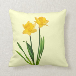 Yellow Spring Daffodils - Daffodil Template Throw Pillow
