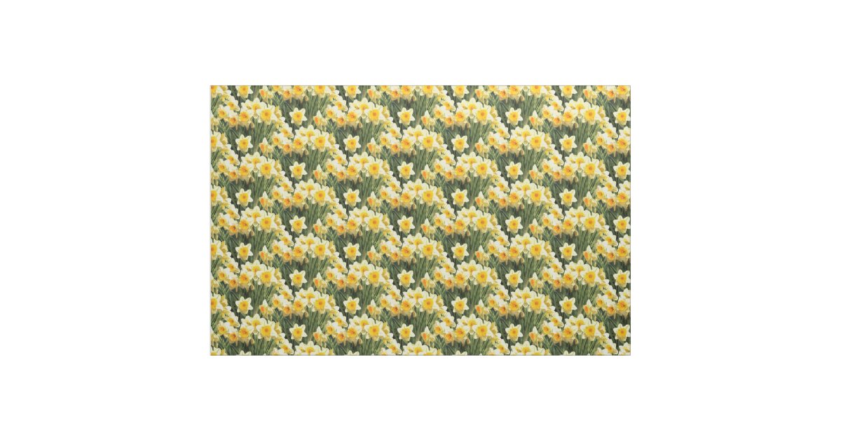 Yellow Spring Daffodils Fabric | Zazzle