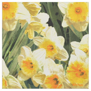 Yellow Spring Daffodils Fabric