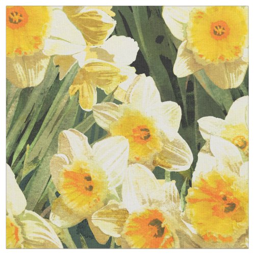 Yellow Spring Daffodils Fabric