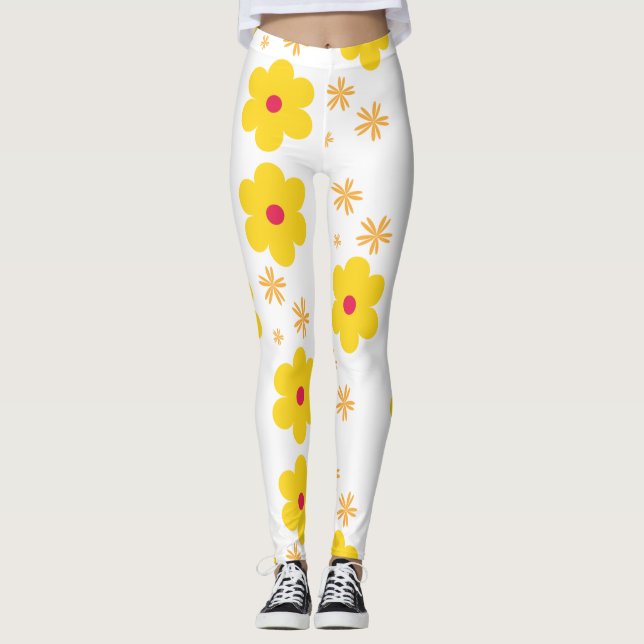  Yellow Spring Daffodils Leggings (Front)