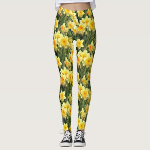 Buy Yellow Flower Leggings, Daffodils Leggings, Floral Pant