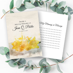 Yellow Spring Daffodils Share Memory Funeral Note Card
