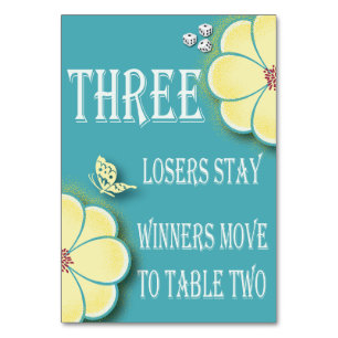 Yellow Spring Flower Bunco Table Card #3