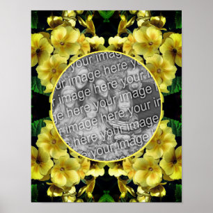 Yellow Spring Flowers Frame Add Your Own Photo Poster