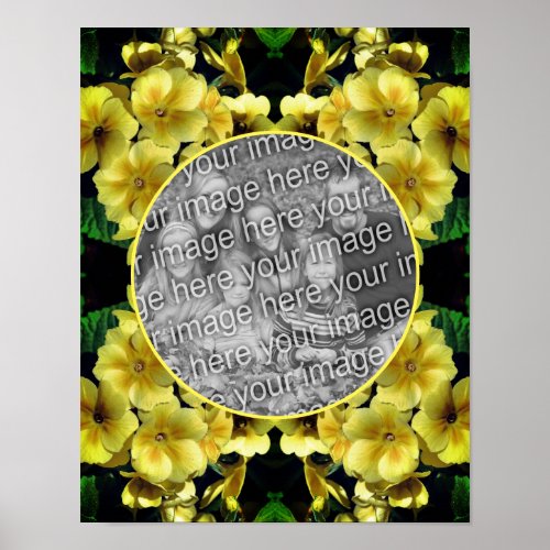 Yellow Spring Flowers Frame Add Your Own Photo Poster