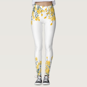 Yellow Spring Flowers  Leggings