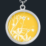 Yellow Spring Flowers Silver Necklace<br><div class="desc">Beautiful  Yellow Spring Flowers Sterling Silver Necklace.  Great as a birthday or holiday gift.  Great as a wedding favor,  wedding gift,  birthday gift or holiday gift.</div>