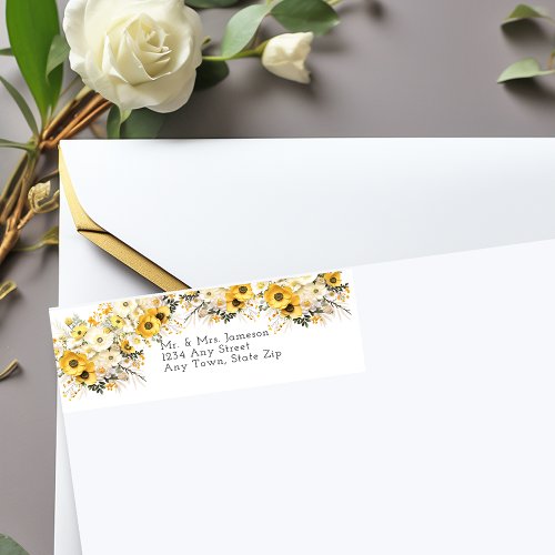 Yellow Spring Flowers Summer Elegant Return   Label