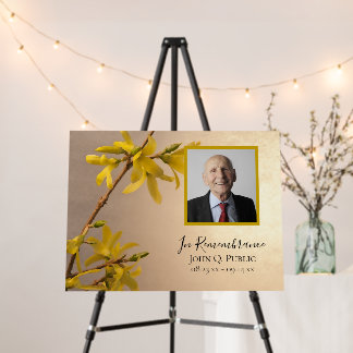 Yellow Spring Forsythia Flowers Funeral Memorial Foam Board