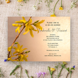 Yellow Spring Forsythia Wedding Invitation