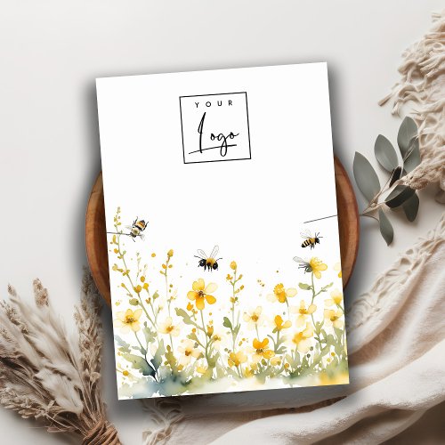 Yellow Spring Wildflower Bee Necklace Logo Display Business Card