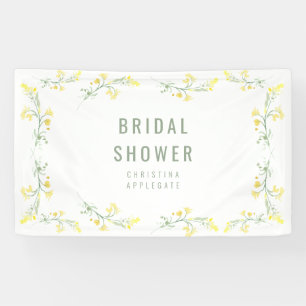 Yellow Spring Wildflowers Photo Bridal Shower Banner