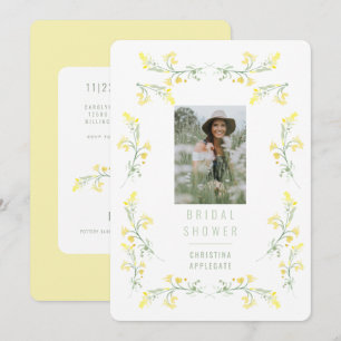 Yellow Spring Wildflowers Photo Bridal Shower Invitation