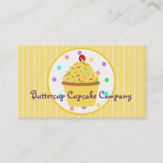 Yellow Sprinkles Cupcake Baker or Party Planner Business Card