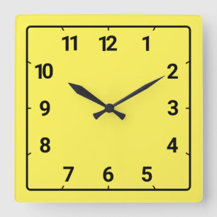 Yellow Square Wall Clock