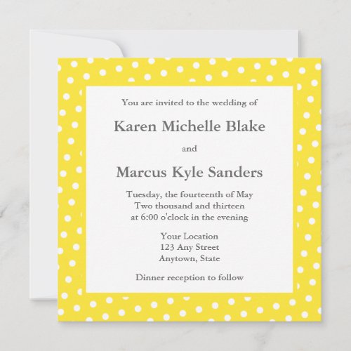 Yellow Square Wedding Invitations or Announcements