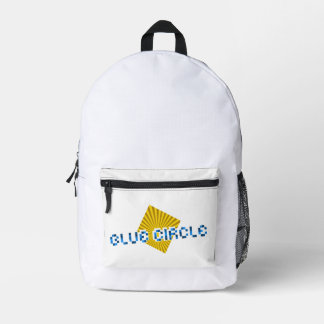 Yellow Square with Beams and Opposite Pixel Text Printed Backpack