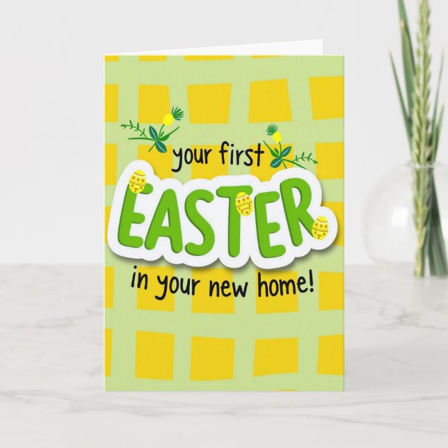 Yellow Squares Easter Card (Front)