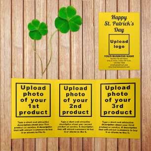 Yellow St. Patrick's Day Business Trifold Card
