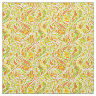 Yellow Stained Glass Abstract Fabric
