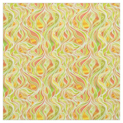 Yellow Stained Glass Abstract Fabric