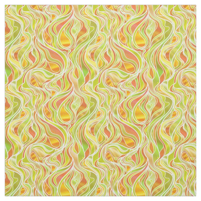Yellow Stained Glass Abstract Fabric (Swatch)